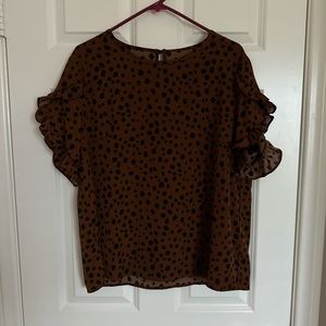 SHEIN curve , ruffle sleeve blouse